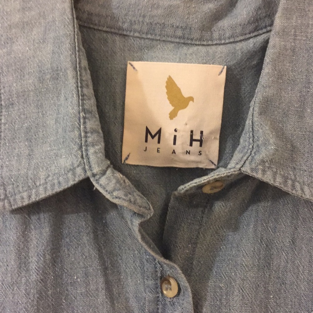 M i H Jeans Anthropologie Sleeveless Denim Shirt - Picture 5 of 6